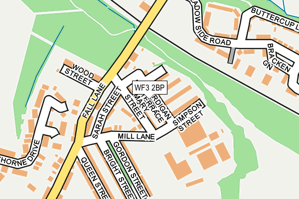 WF3 2BP map - OS OpenMap – Local (Ordnance Survey)