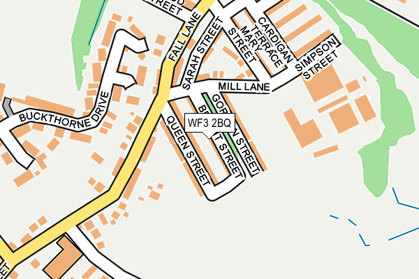 WF3 2BQ map - OS OpenMap – Local (Ordnance Survey)