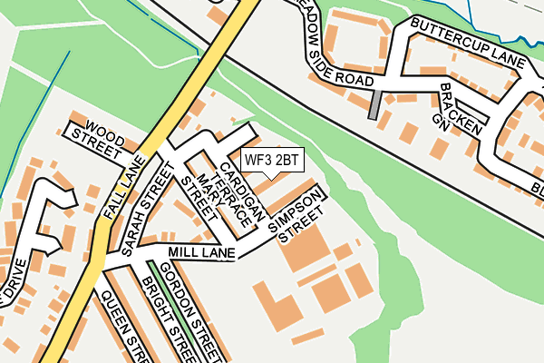 WF3 2BT map - OS OpenMap – Local (Ordnance Survey)