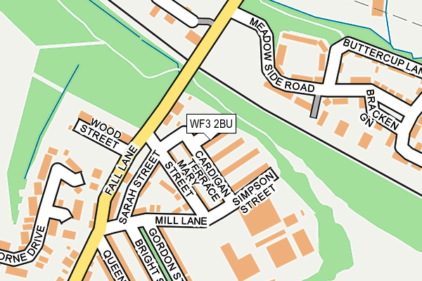 WF3 2BU map - OS OpenMap – Local (Ordnance Survey)