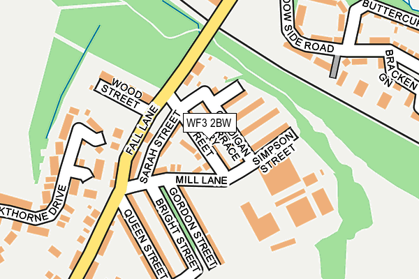 WF3 2BW map - OS OpenMap – Local (Ordnance Survey)