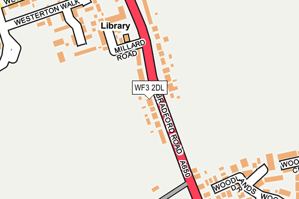 WF3 2DL map - OS OpenMap – Local (Ordnance Survey)