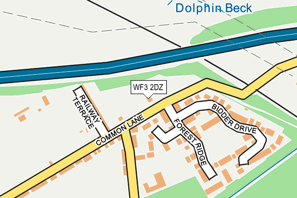 WF3 2DZ map - OS OpenMap – Local (Ordnance Survey)