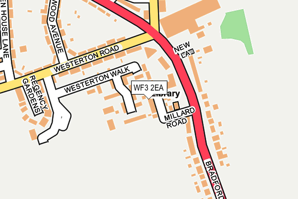 WF3 2EA map - OS OpenMap – Local (Ordnance Survey)