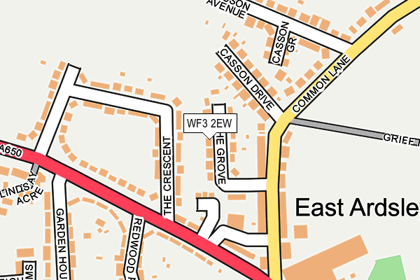 WF3 2EW map - OS OpenMap – Local (Ordnance Survey)