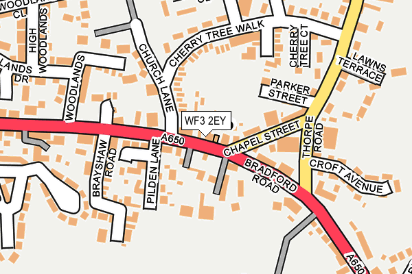 WF3 2EY map - OS OpenMap – Local (Ordnance Survey)