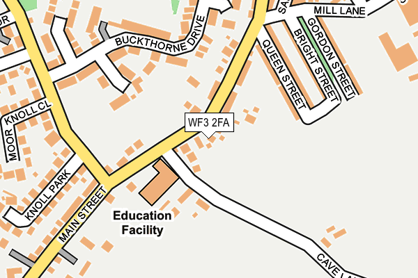 WF3 2FA map - OS OpenMap – Local (Ordnance Survey)