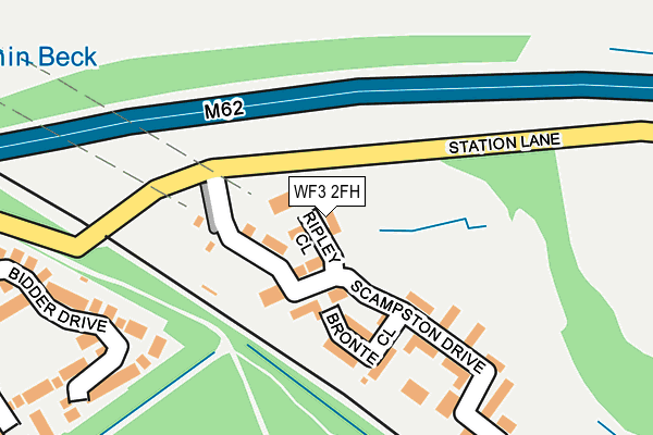 WF3 2FH map - OS OpenMap – Local (Ordnance Survey)