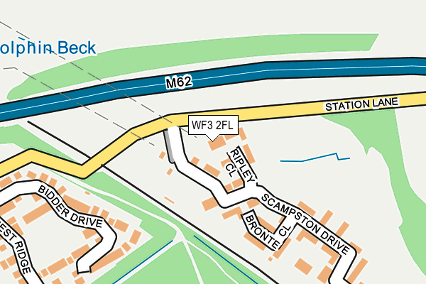 WF3 2FL map - OS OpenMap – Local (Ordnance Survey)