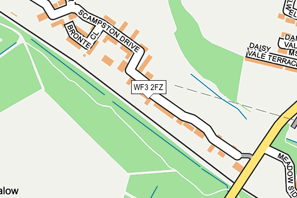 WF3 2FZ map - OS OpenMap – Local (Ordnance Survey)