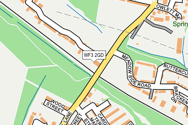 WF3 2GD map - OS OpenMap – Local (Ordnance Survey)