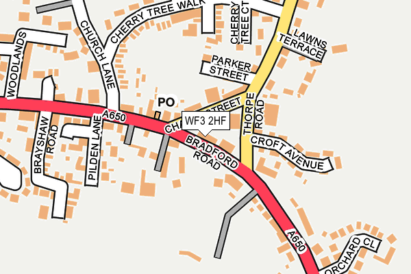 WF3 2HF map - OS OpenMap – Local (Ordnance Survey)