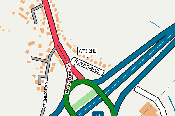 WF3 2HL map - OS OpenMap – Local (Ordnance Survey)