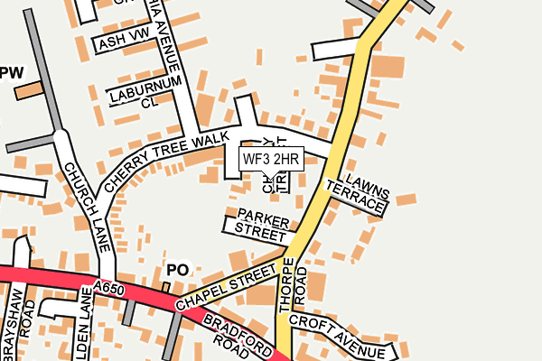 WF3 2HR map - OS OpenMap – Local (Ordnance Survey)