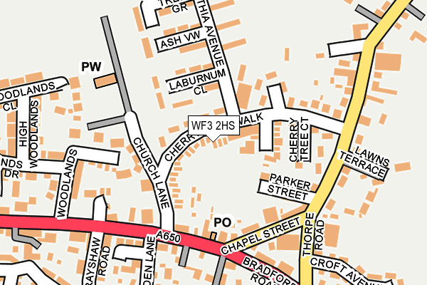 WF3 2HS map - OS OpenMap – Local (Ordnance Survey)