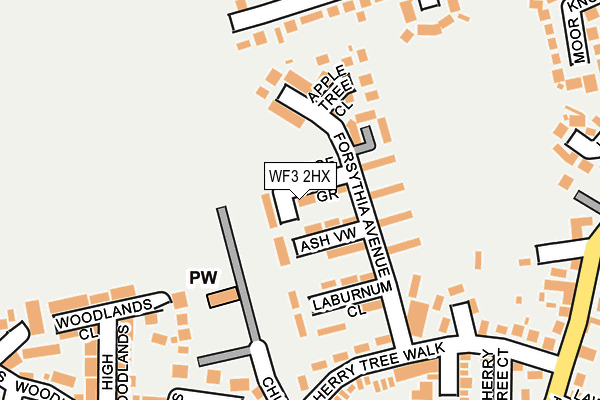 WF3 2HX map - OS OpenMap – Local (Ordnance Survey)