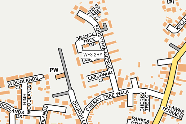 WF3 2HY map - OS OpenMap – Local (Ordnance Survey)