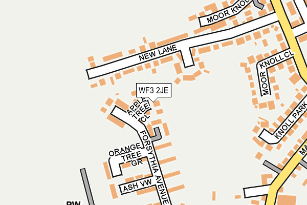 WF3 2JE map - OS OpenMap – Local (Ordnance Survey)