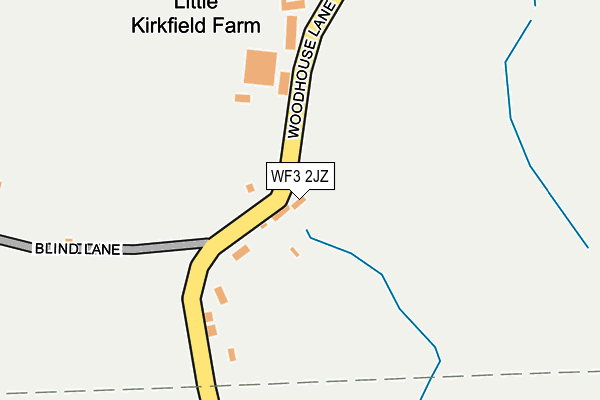 WF3 2JZ map - OS OpenMap – Local (Ordnance Survey)