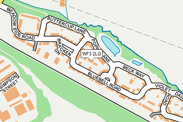 WF3 2LG map - OS OpenMap – Local (Ordnance Survey)