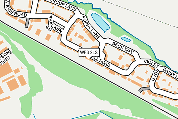 WF3 2LS map - OS OpenMap – Local (Ordnance Survey)