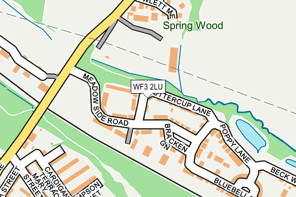 WF3 2LU map - OS OpenMap – Local (Ordnance Survey)