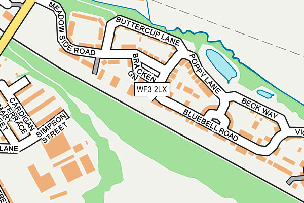 WF3 2LX map - OS OpenMap – Local (Ordnance Survey)