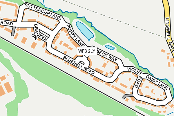 WF3 2LY map - OS OpenMap – Local (Ordnance Survey)