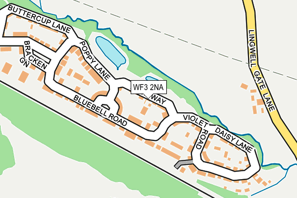 WF3 2NA map - OS OpenMap – Local (Ordnance Survey)
