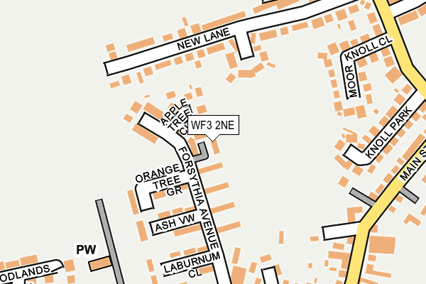 WF3 2NE map - OS OpenMap – Local (Ordnance Survey)