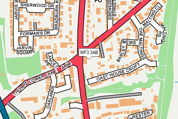WF3 3AB map - OS OpenMap – Local (Ordnance Survey)