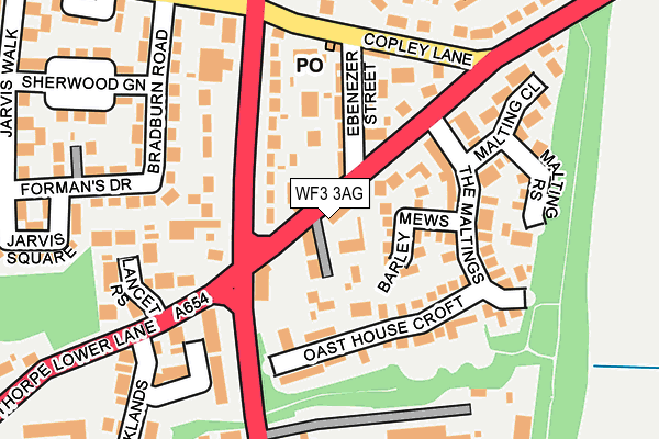 WF3 3AG map - OS OpenMap – Local (Ordnance Survey)