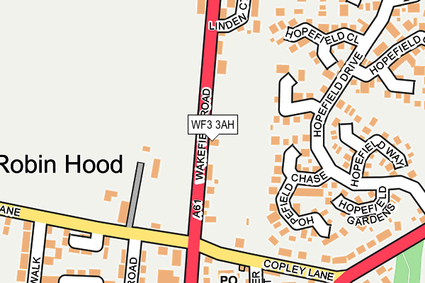 WF3 3AH map - OS OpenMap – Local (Ordnance Survey)