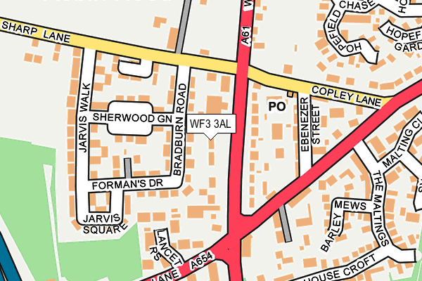 WF3 3AL map - OS OpenMap – Local (Ordnance Survey)