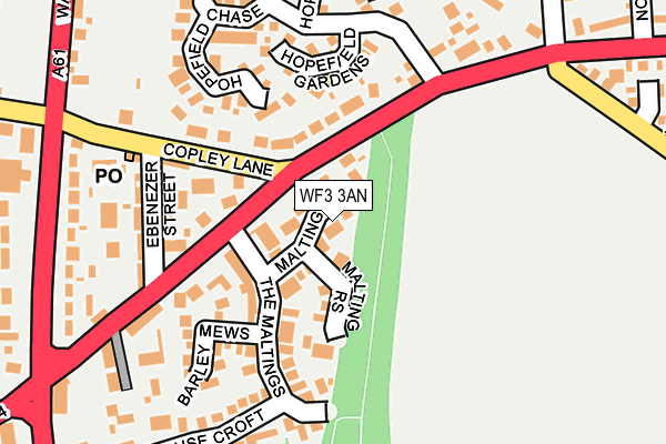 WF3 3AN map - OS OpenMap – Local (Ordnance Survey)