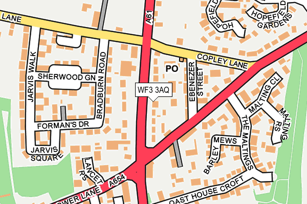 WF3 3AQ map - OS OpenMap – Local (Ordnance Survey)