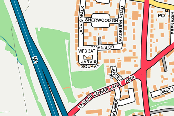 WF3 3AT map - OS OpenMap – Local (Ordnance Survey)