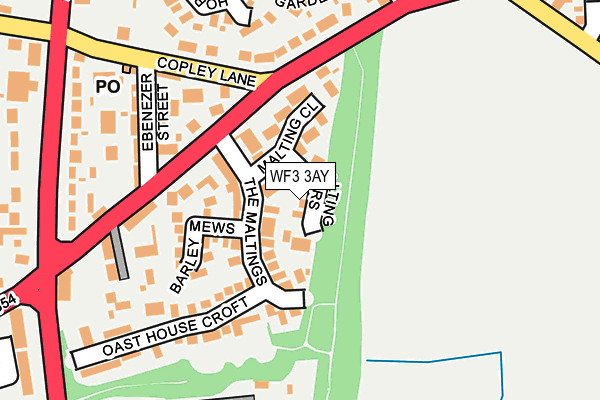 WF3 3AY map - OS OpenMap – Local (Ordnance Survey)