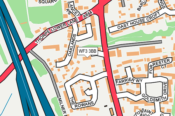 WF3 3BB map - OS OpenMap – Local (Ordnance Survey)