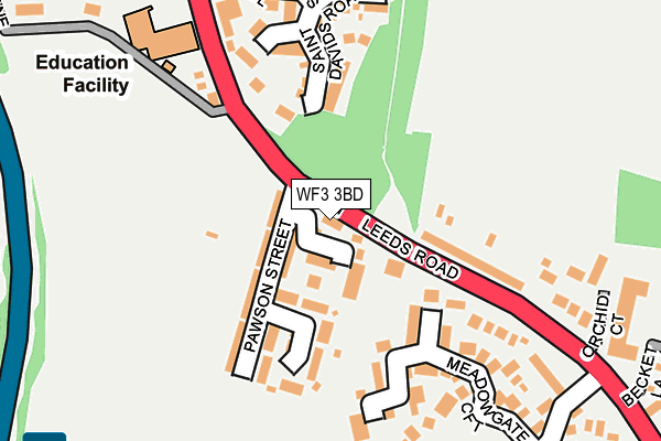 WF3 3BD map - OS OpenMap – Local (Ordnance Survey)