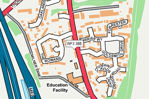 WF3 3BE map - OS OpenMap – Local (Ordnance Survey)