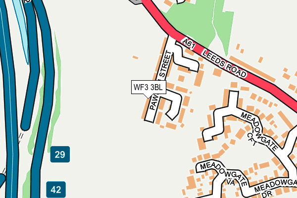 WF3 3BL map - OS OpenMap – Local (Ordnance Survey)