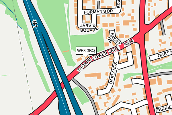 WF3 3BQ map - OS OpenMap – Local (Ordnance Survey)