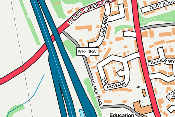 WF3 3BW map - OS OpenMap – Local (Ordnance Survey)