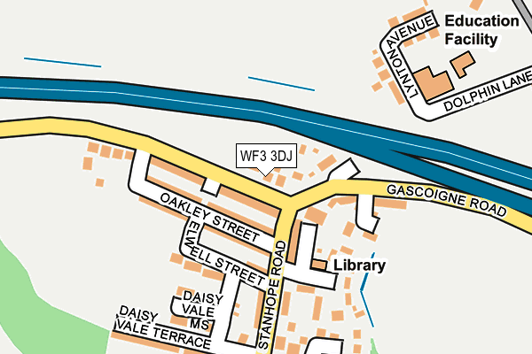 WF3 3DJ map - OS OpenMap – Local (Ordnance Survey)