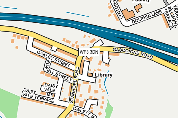 WF3 3DN map - OS OpenMap – Local (Ordnance Survey)