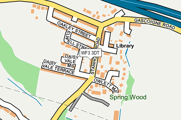 WF3 3DT map - OS OpenMap – Local (Ordnance Survey)