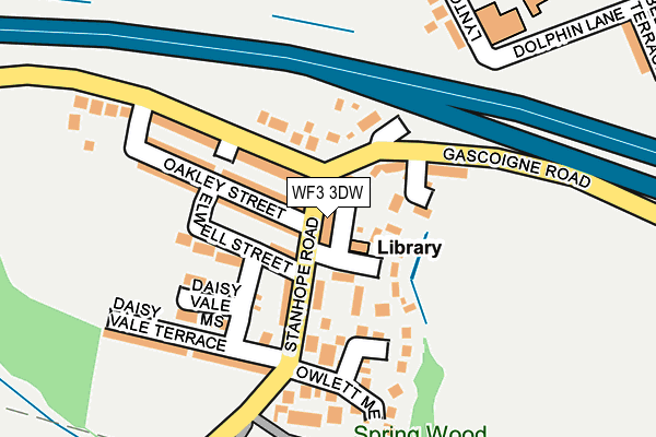 WF3 3DW map - OS OpenMap – Local (Ordnance Survey)