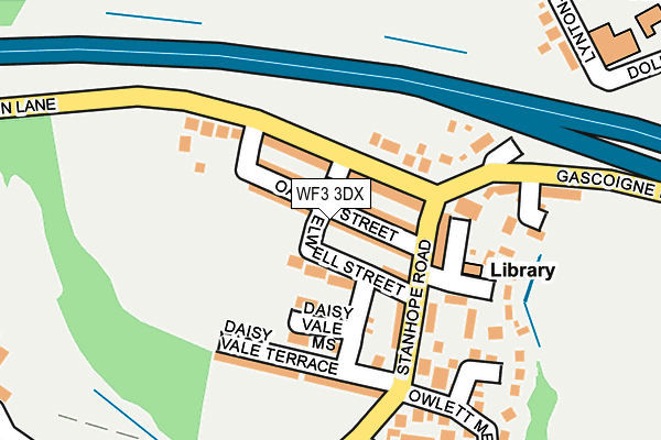 WF3 3DX map - OS OpenMap – Local (Ordnance Survey)