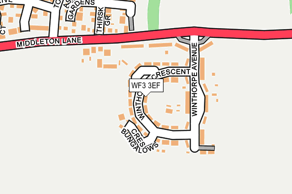 WF3 3EF map - OS OpenMap – Local (Ordnance Survey)